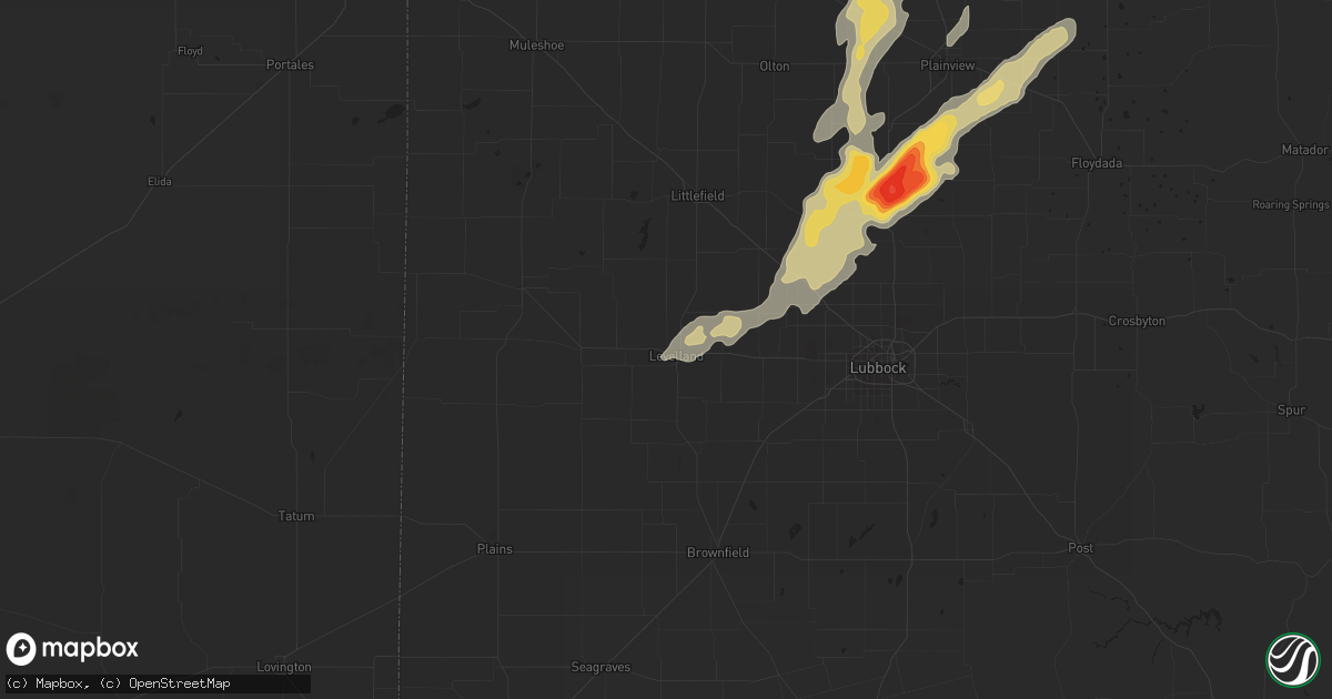Hail map in Levelland, TX on October 12, 2012