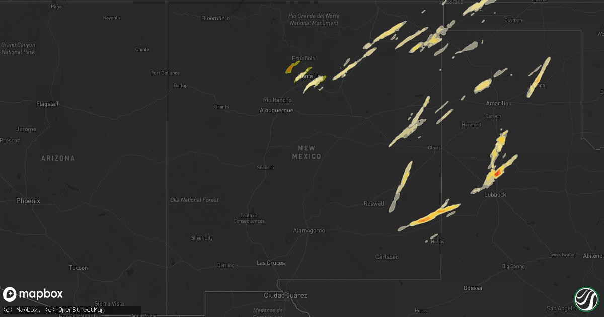 Hail map in New Mexico on October 12, 2012