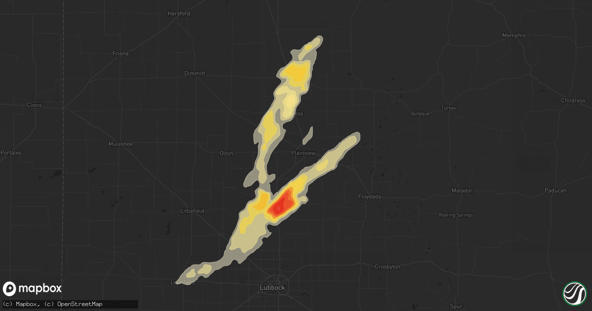 Hail map in Plainview, TX on October 12, 2012