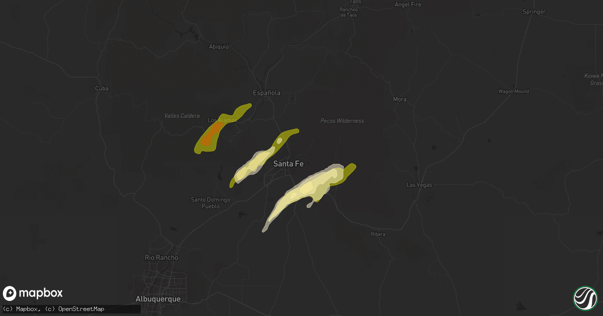 Hail map in Santa Fe, NM on October 12, 2012