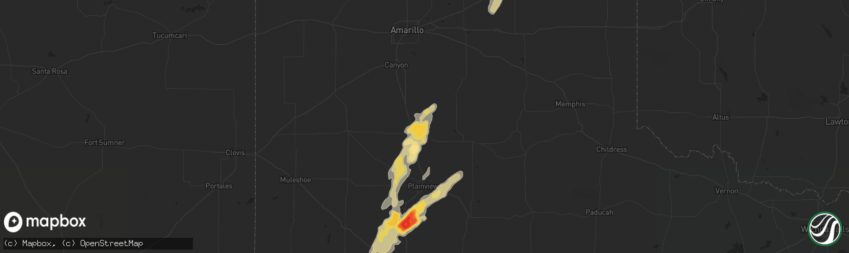 Hail map in Tulia, TX on October 12, 2012
