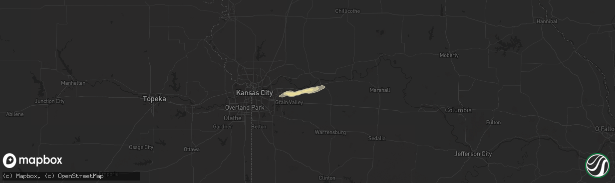 Hail map in Wellington, MO on October 12, 2012
