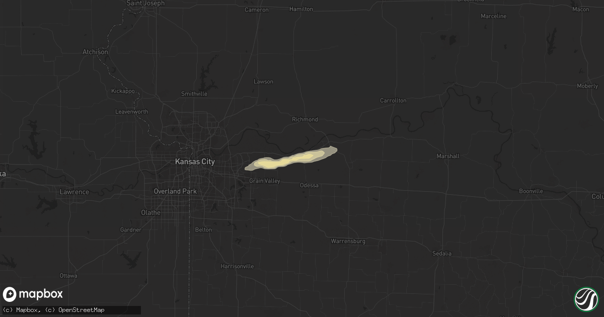 Hail map in Wellington, MO on October 12, 2012