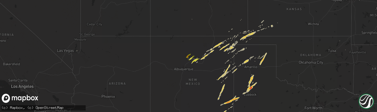 Hail map on October 12, 2012