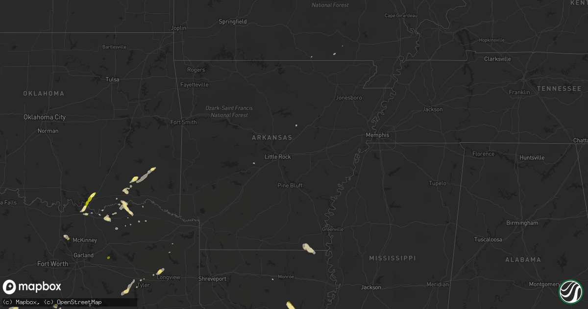 Hail map in Arkansas on October 12, 2013