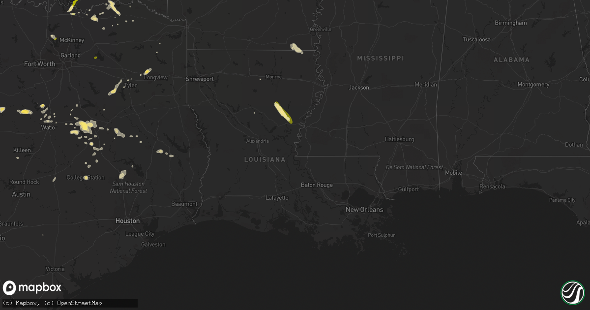 Hail map in Louisiana on October 12, 2013