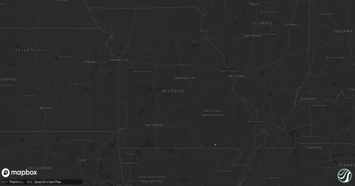 Hail map in Missouri on October 12, 2013