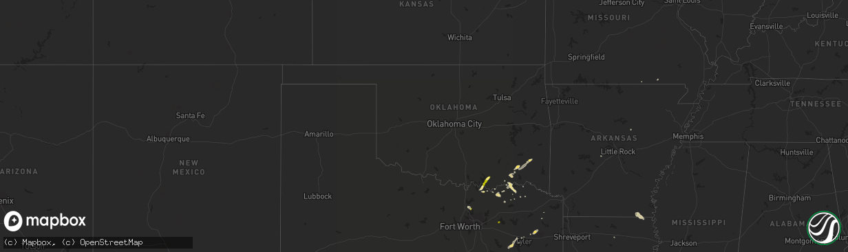 Hail map in Oklahoma on October 12, 2013