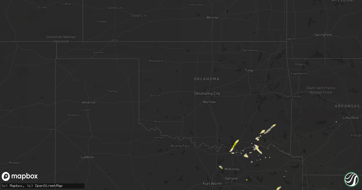Hail map in Oklahoma on October 12, 2013