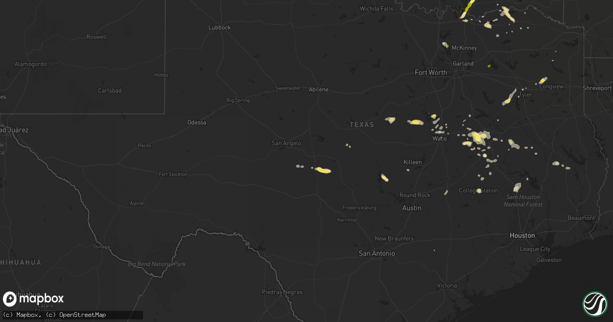 Hail map in Texas on October 12, 2013