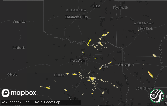 Hail map preview on 10-12-2013