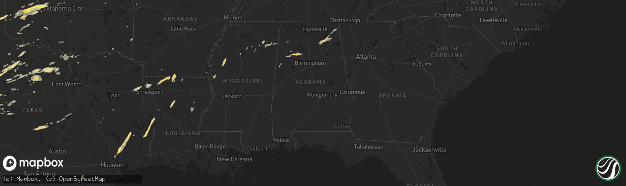 Hail map in Alabama on October 12, 2014