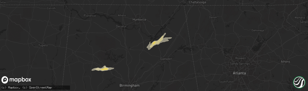 Hail map in Albertville, AL on October 12, 2014