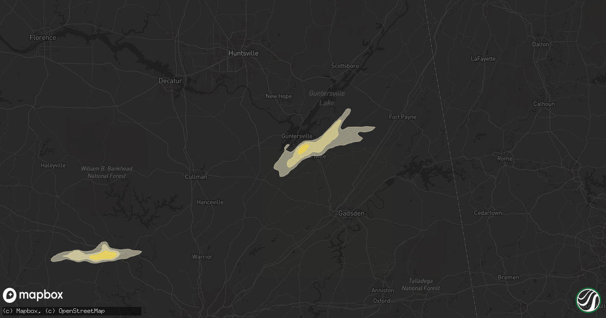 Hail map in Albertville, AL on October 12, 2014
