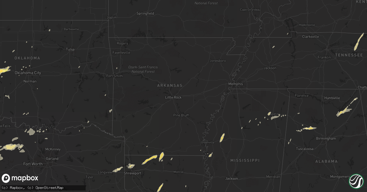 Hail map in Arkansas on October 12, 2014