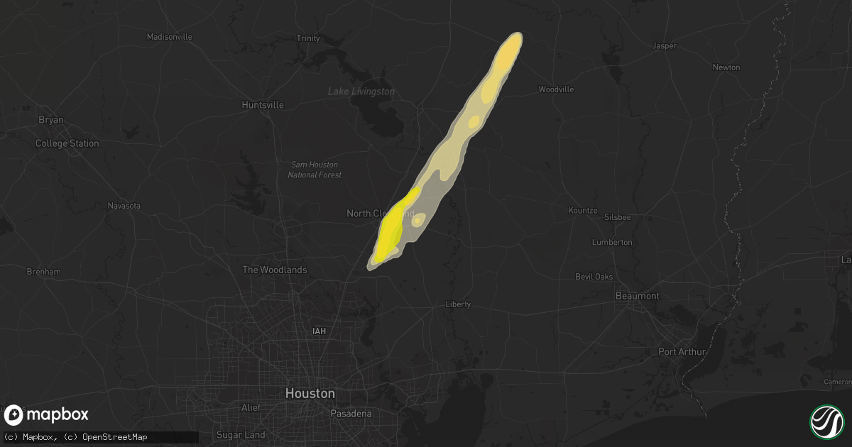 Hail map in Cleveland, TX on October 12, 2014