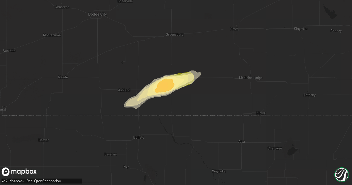 Hail map in Coldwater, KS on October 12, 2014
