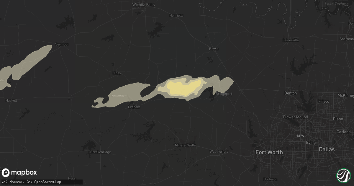 Hail map in Jacksboro, TX on October 12, 2014