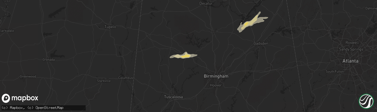 Hail map in Jasper, AL on October 12, 2014