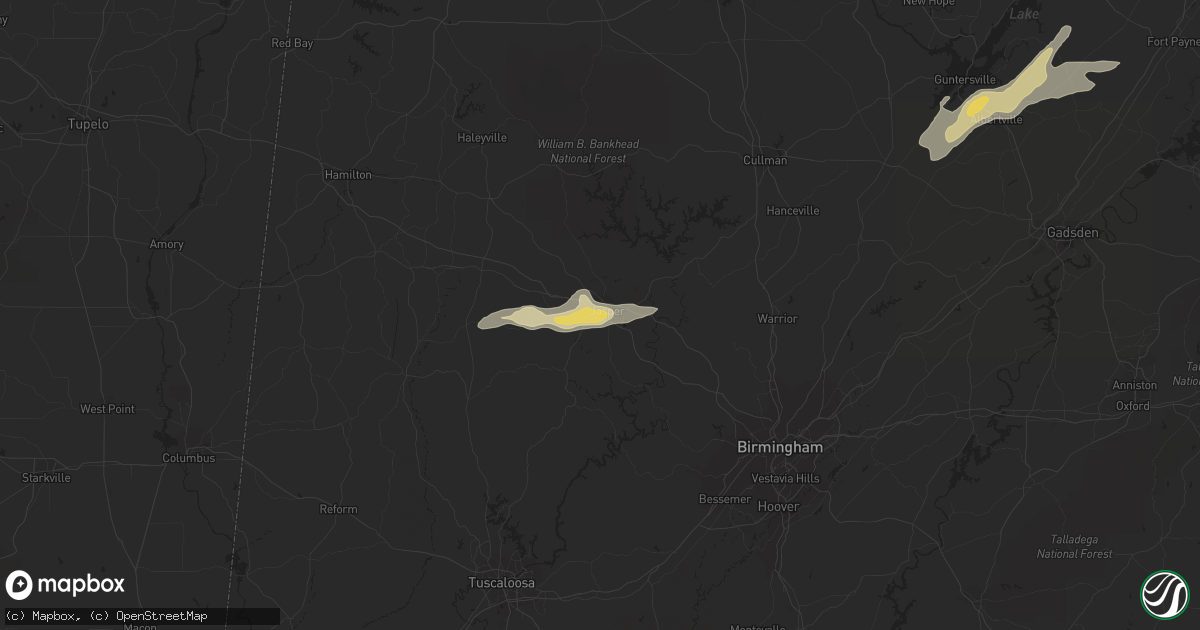 Hail map in Jasper, AL on October 12, 2014