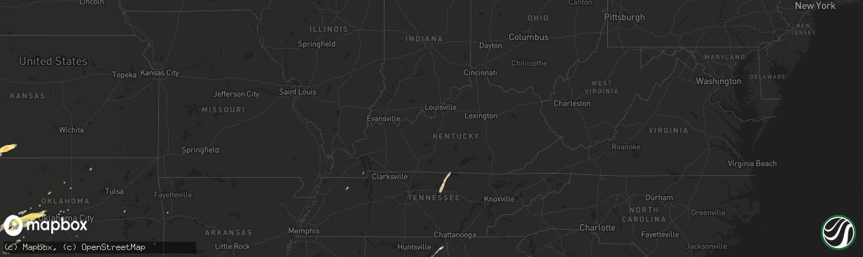 Hail map in Kentucky on October 12, 2014