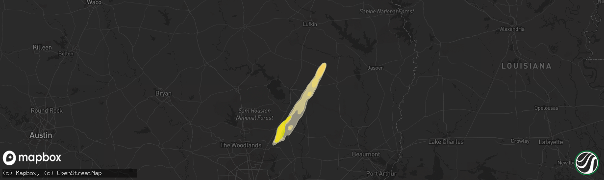 Hail map in Livingston, TX on October 12, 2014