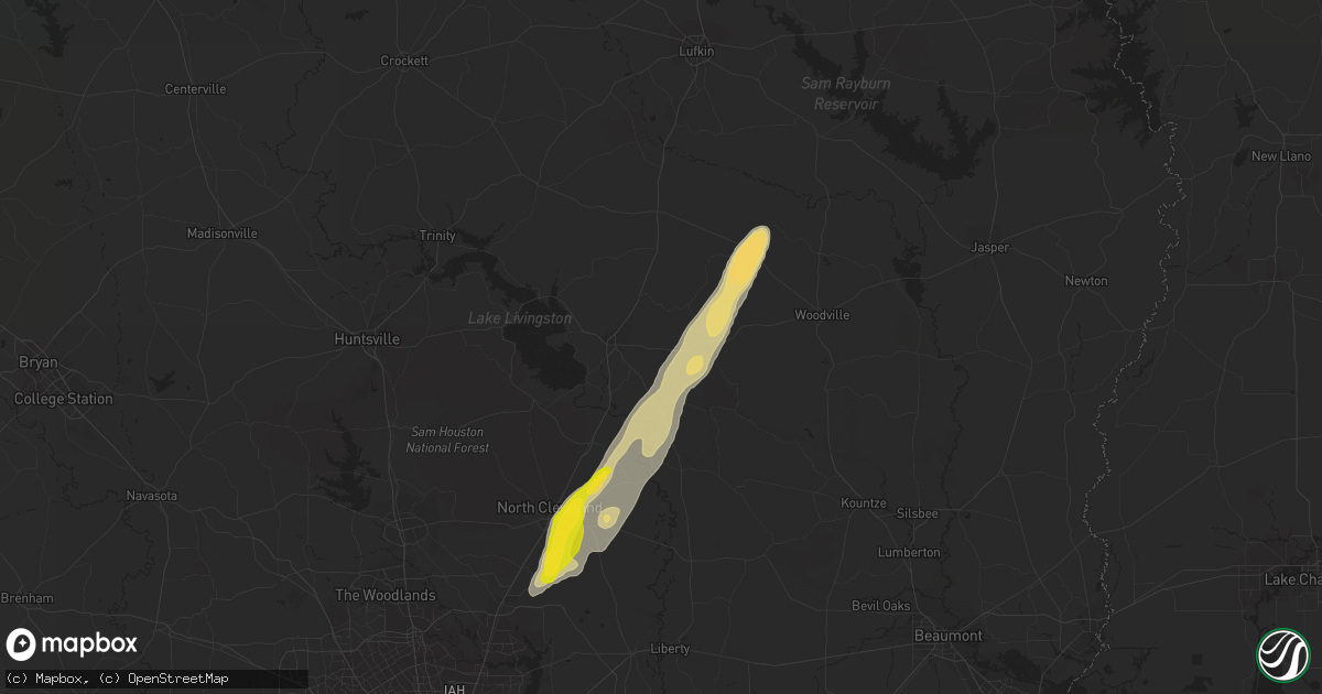 Hail map in Livingston, TX on October 12, 2014