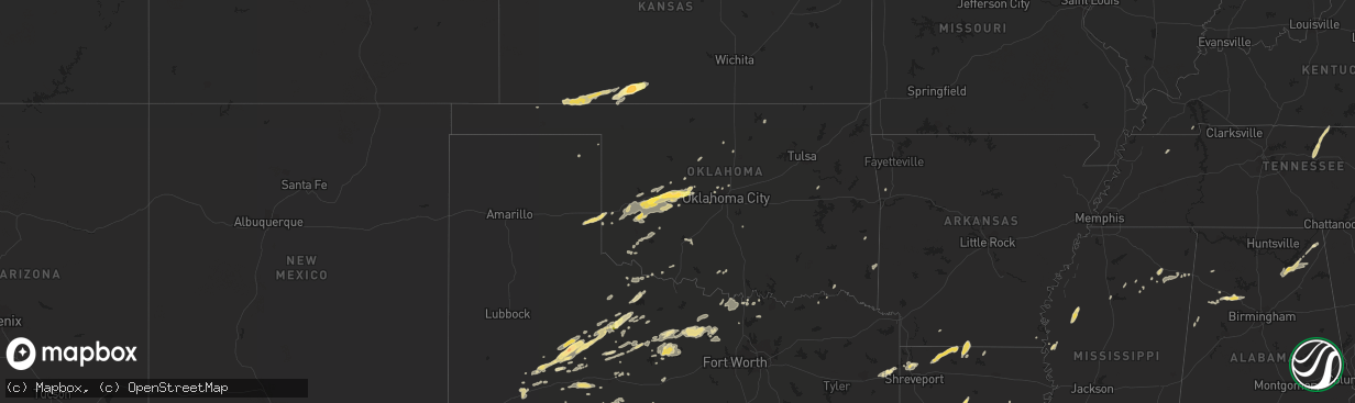 Hail map in Oklahoma on October 12, 2014