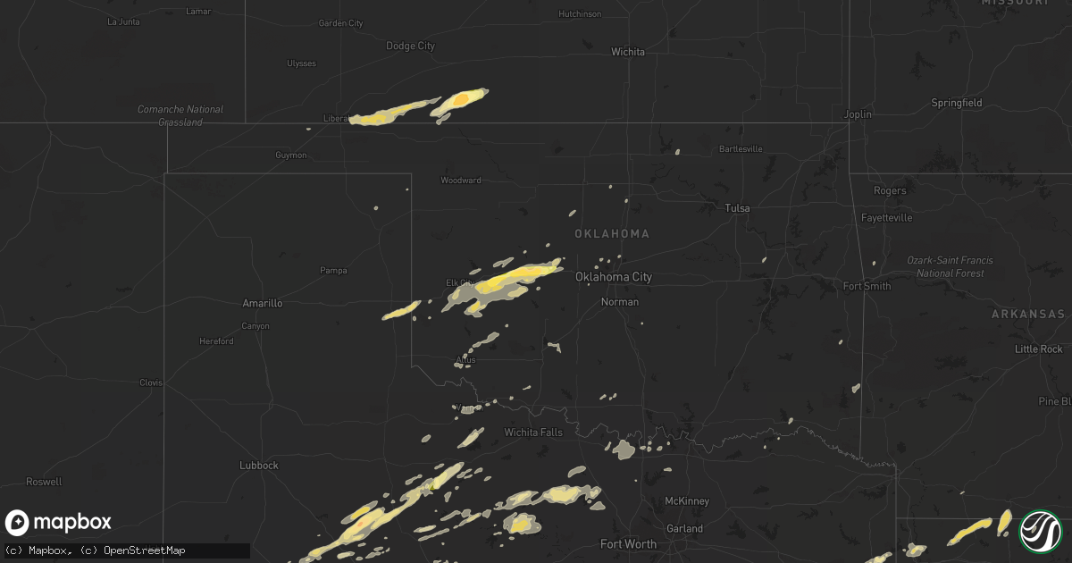 Hail map in Oklahoma on October 12, 2014