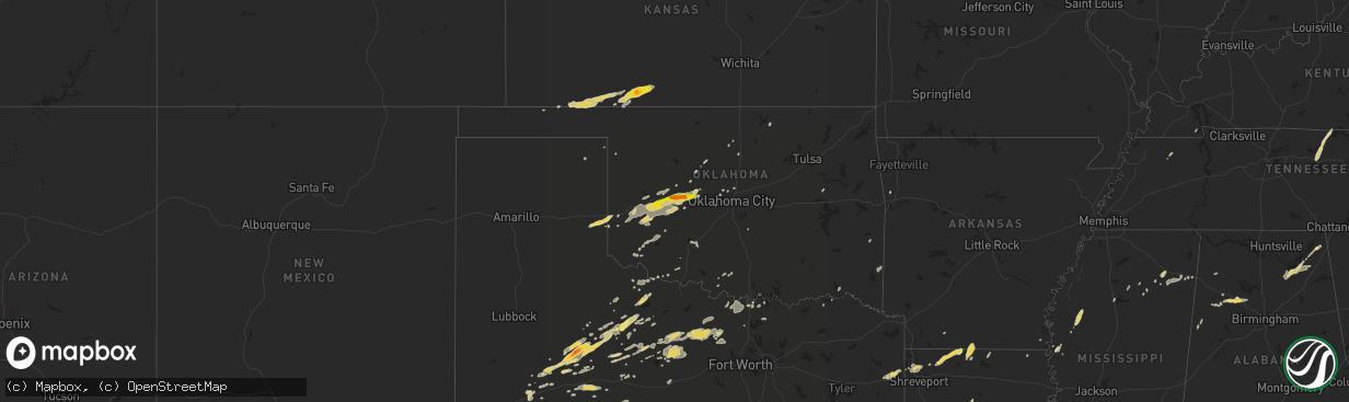 Hail map on October 12, 2014