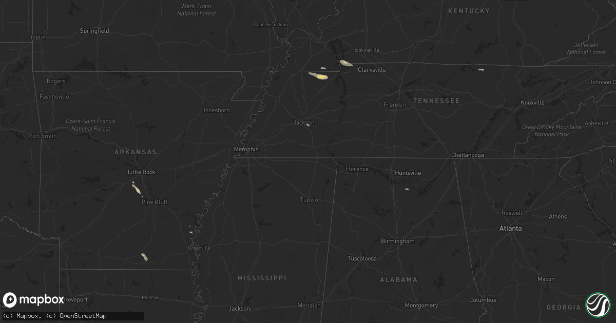 Hail map in Kentucky on October 12, 2015