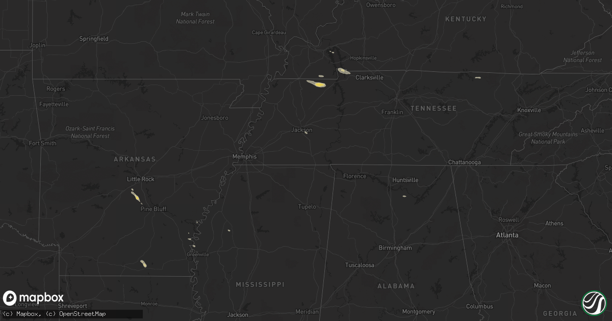 Hail map on October 12, 2015
