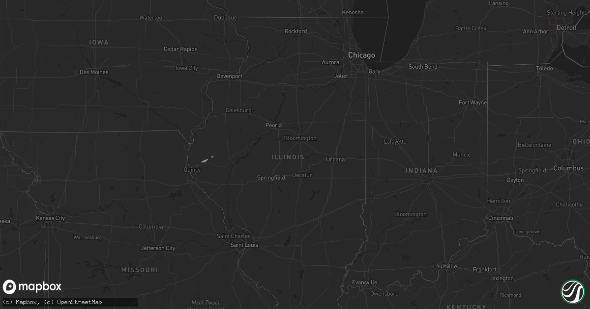 Hail map in Illinois on October 12, 2016