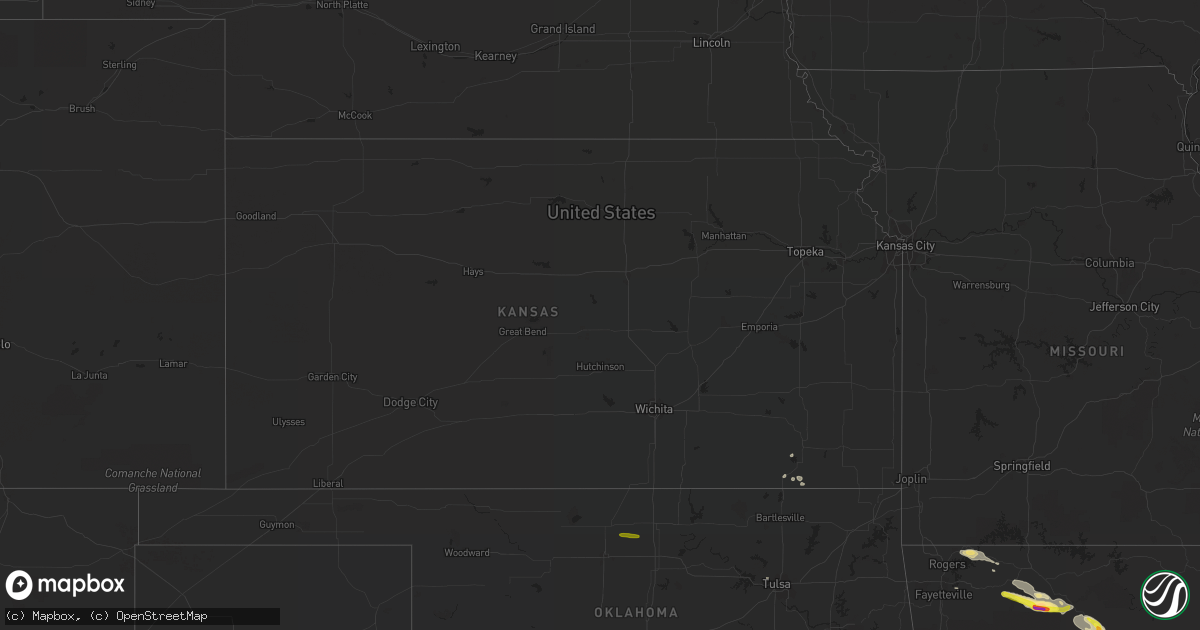 Hail map in Kansas on October 12, 2016