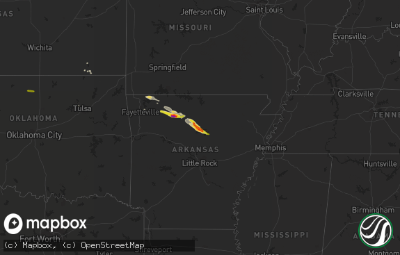 Hail map preview on 10-12-2016