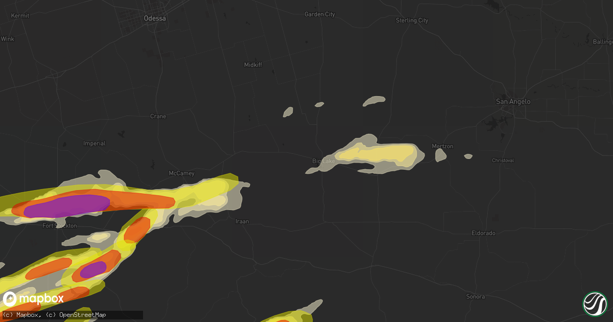 Hail map in Big Lake, TX on October 12, 2018