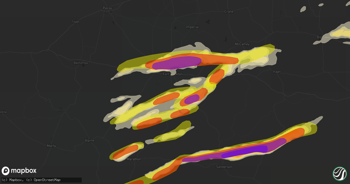 Hail map in Fort Stockton, TX on October 12, 2018