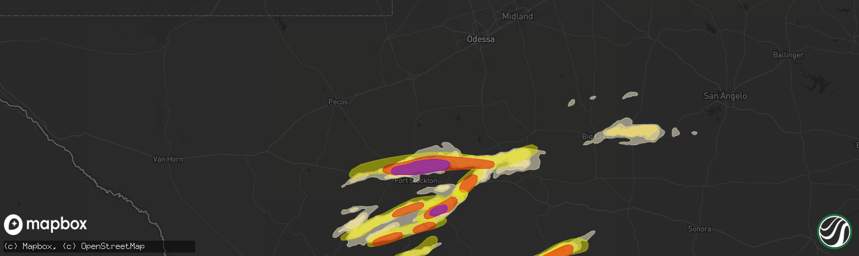 Hail map in Imperial, TX on October 12, 2018