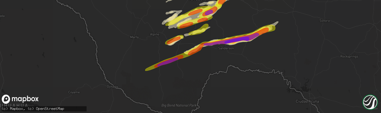 Hail map in Marathon, TX on October 12, 2018