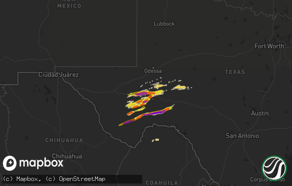 Hail map preview on 10-12-2018