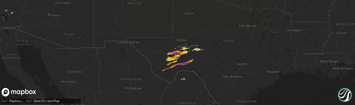 Hail map on October 12, 2018