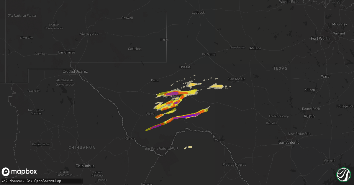 Hail map on October 12, 2018