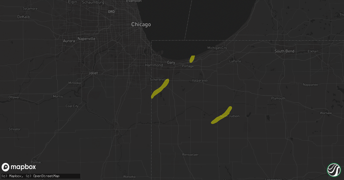 Hail map in Crown Point, IN on October 12, 2020