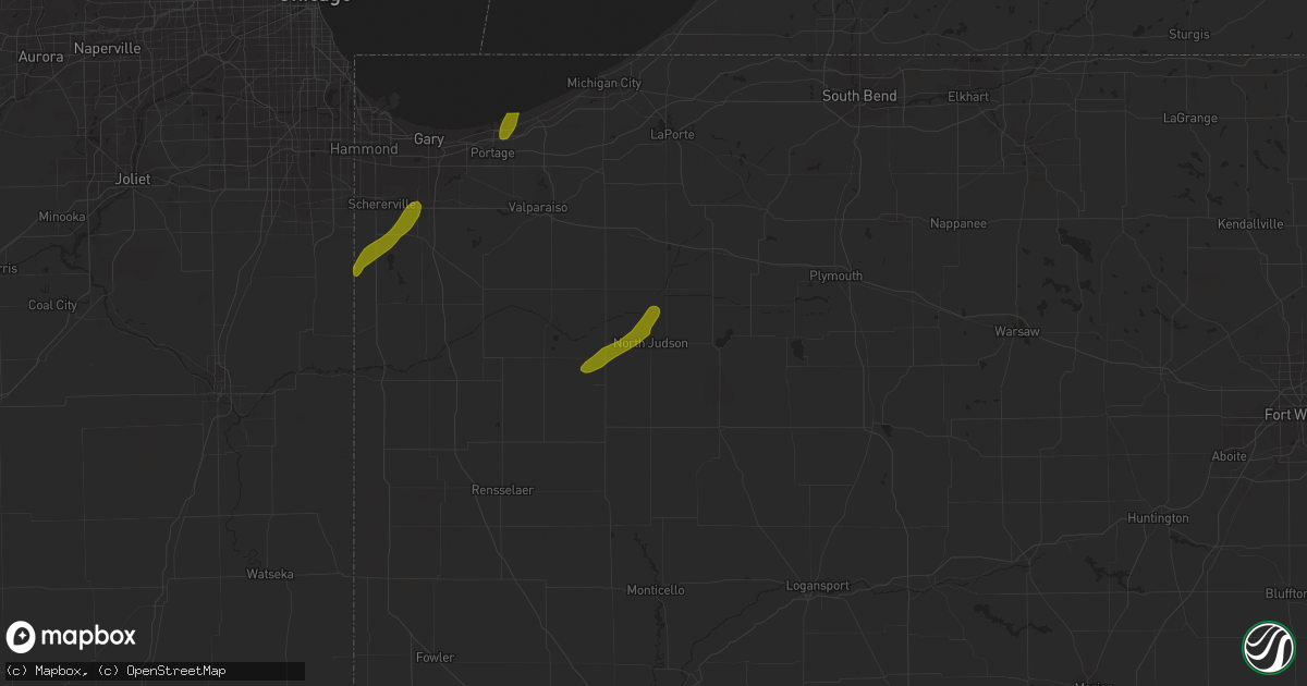 Hail map in North Judson, IN on October 12, 2020