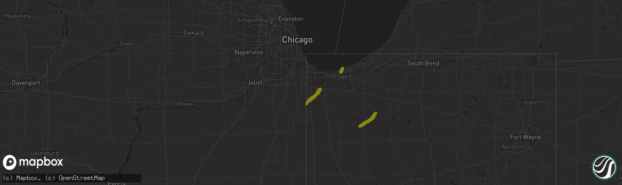 Hail map in Saint John, IN on October 12, 2020