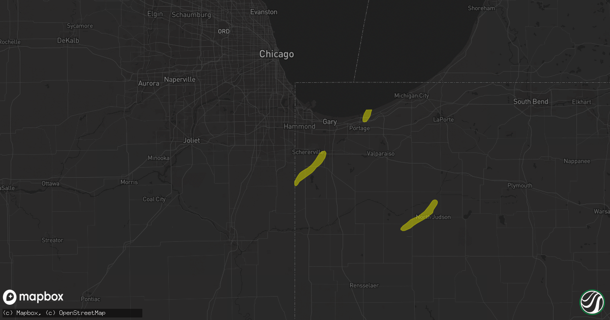 Hail map in Saint John, IN on October 12, 2020