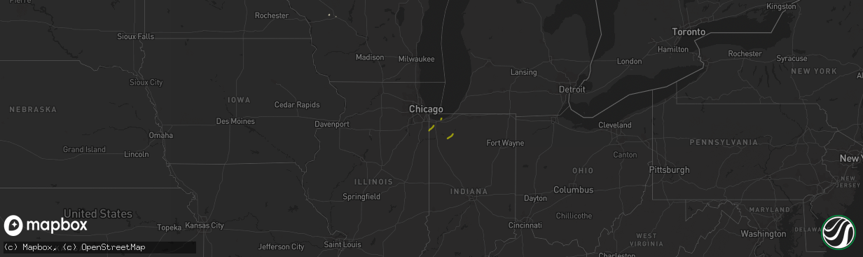 Hail map on October 12, 2020