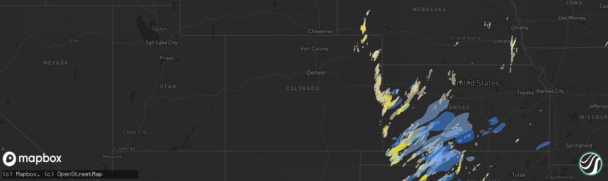 Hail map in Colorado on October 12, 2021