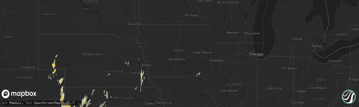 Hail map in Iowa on October 12, 2021