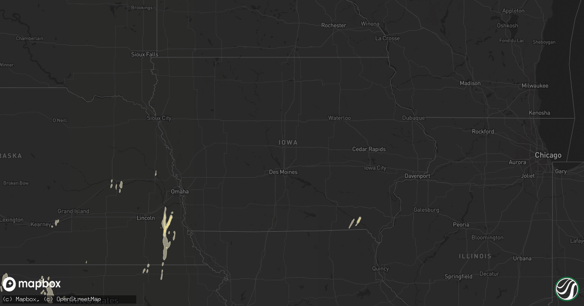 Hail map in Iowa on October 12, 2021